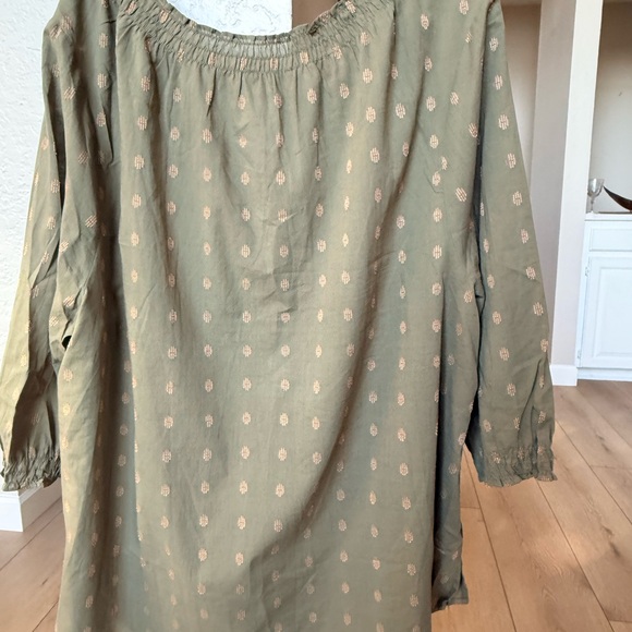 Lane Bryant Olive Smocked Tunic - Picture 2 of 5